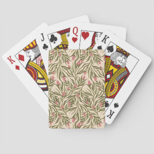 Jeu De Cartes Motif floral en forme de cloche rose stylisé