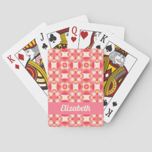 Jeu De Cartes Motif floral groovy rose rétro