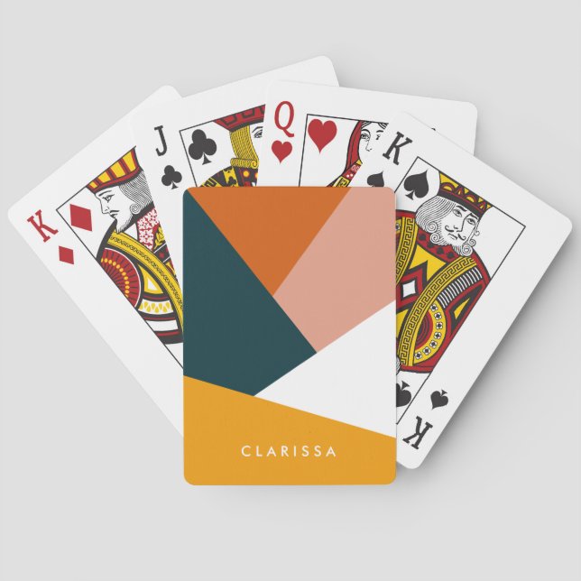 Jeu De Cartes Motif géométrique abstrait moderne de bloc de (dos)