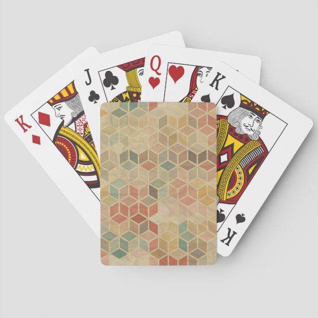Jeu De Cartes Motif géométrique rétro 5 (dos)