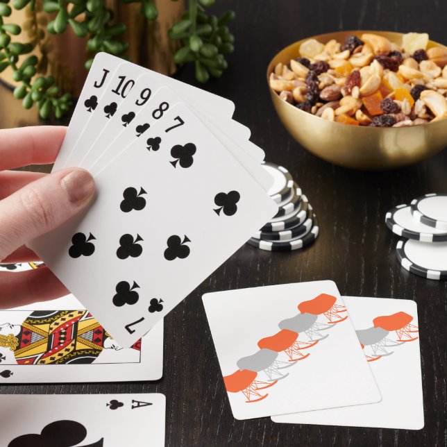 Jeu De Cartes Motif gris du milieu du siècle Silhouette (In Situ)