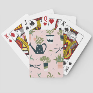 Jeu De Cartes Motif imprimé de jardinage rose fantaisiste