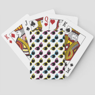 Jeu De Cartes Motif Lunettes de soleil de chat rétro