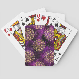 Jeu De Cartes Motif Mandala Dharma Galaxie Or & Violet