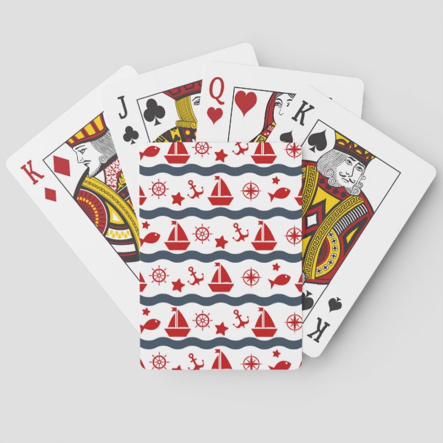 Jeu De Cartes Motif maritime (dos)