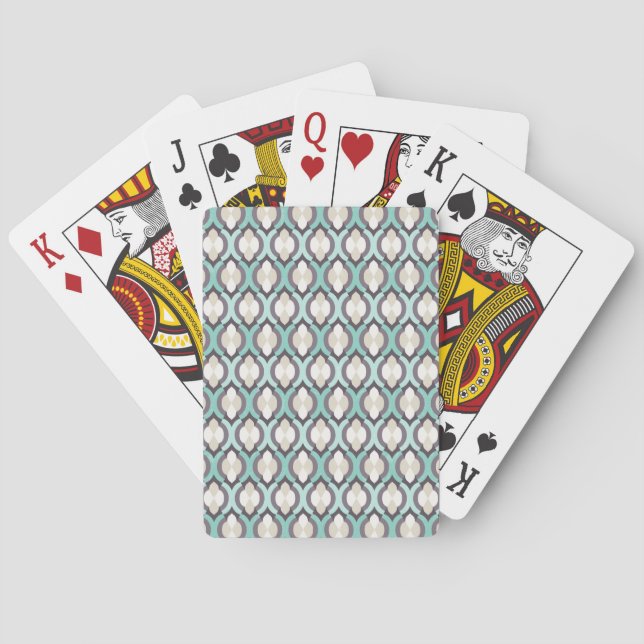 Jeu De Cartes Motif marocain turquoise (dos)