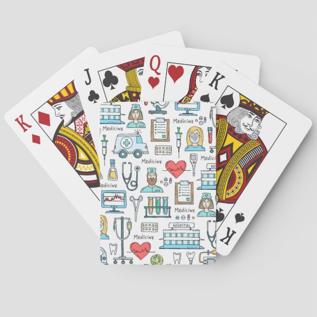 Jeu De Cartes Motif Médicale de conception (dos)
