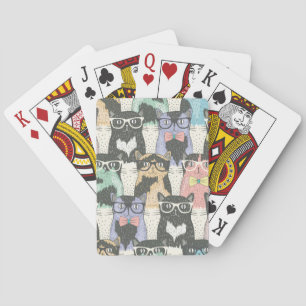 Jeu De Cartes Motif mignon de chats de hippie