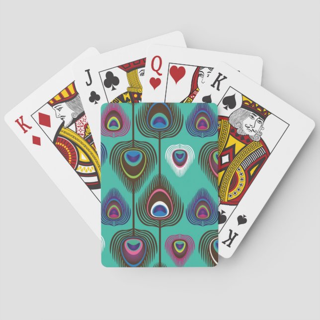 Jeu De Cartes motif mignon de plume de paon (dos)