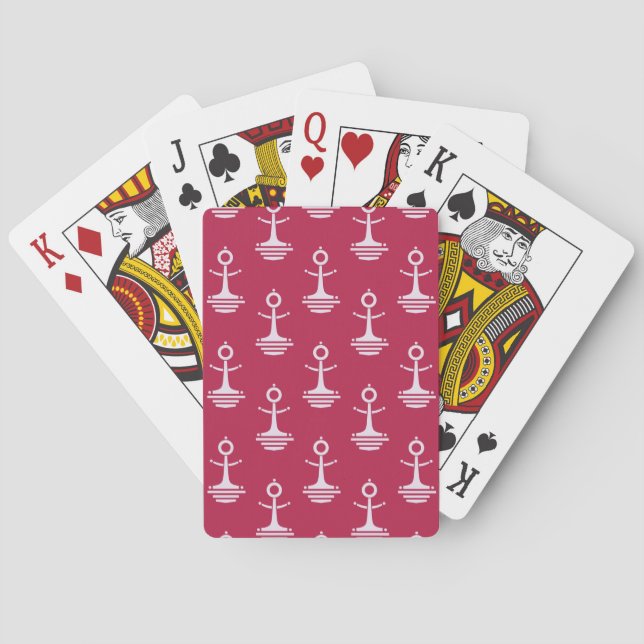 Jeu De Cartes Motif moderne d'Ancres (dos)