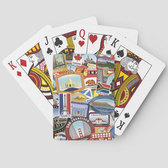 Jeu De Cartes Motif mondial des voyages (dos)