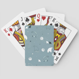 Jeu De Cartes motif montrant un polaire mignon