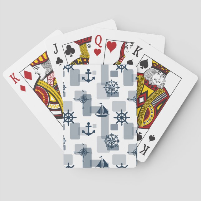 Jeu De Cartes Motif nautique (dos)