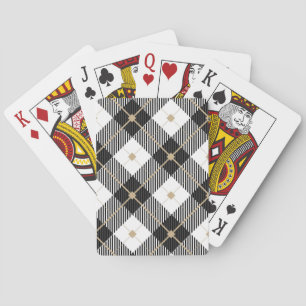 Jeu De Cartes Motif noir noir blanc plaqué