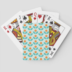 Jeu De Cartes Motif orange géométrique de style scandinave
