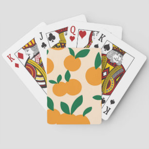 Jeu De Cartes Motif Oranges De Fruits Citriques De Style Moderne