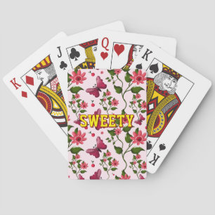 Jeu De Cartes Motif papillon floral personnalisé