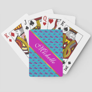 Jeu De Cartes Motif Peacock et Magenta Paisley