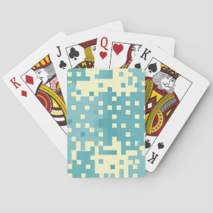 Jeu De Cartes Motif Pixel bleu et cyan