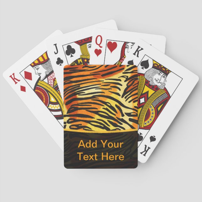 Jeu De Cartes Motif rayé d'impression de fourrure de tigre (dos)