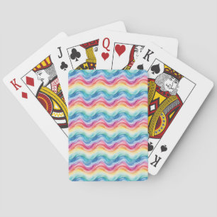 Jeu De Cartes Motif rayures ondulées arc-en-ciel Fierté Été