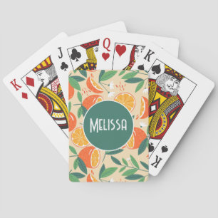 Jeu De Cartes Motif rétro de fruits d'agrumes orange