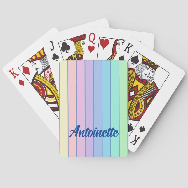 Jeu De Cartes Motif Retro Pastel Stripes (dos)