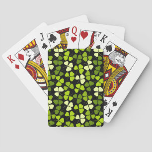 Jeu De Cartes Motif Shamrock foncé vert et noir