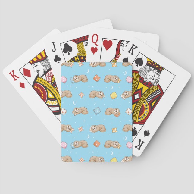 Jeu De Cartes Motif somnolent de paresse de temps (dos)