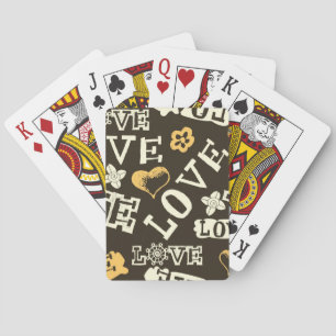 Jeu De Cartes Motif tiré par la main d'amour