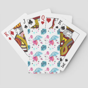 Jeu De Cartes Motif triangulaire de feuilles tropicales