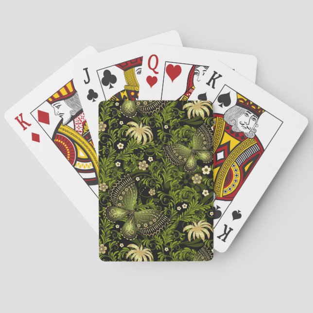 Jeu De Cartes Motif vert du printemps (dos)