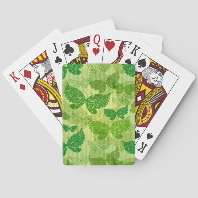 Jeu De Cartes Motif vert printemps (dos)