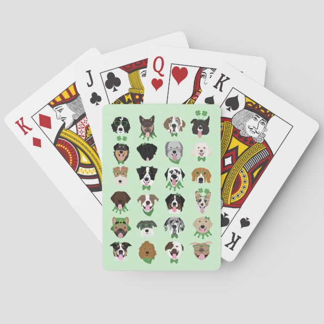 Jeu De Cartes Motif visage de chien st patrick (dos)