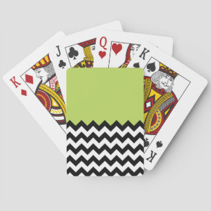 Jeu De Cartes Motif Zigzag noir et blanc, Chevron, Vert