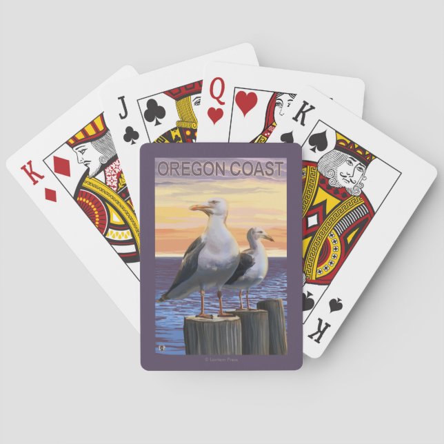 Jeu De Cartes Mouettes de côte de l'Orégon (dos)