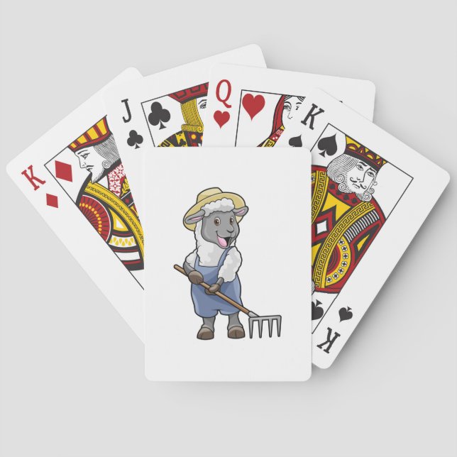 Jeu De Cartes Moutons fermiers avec gâteau et Casquette (dos)