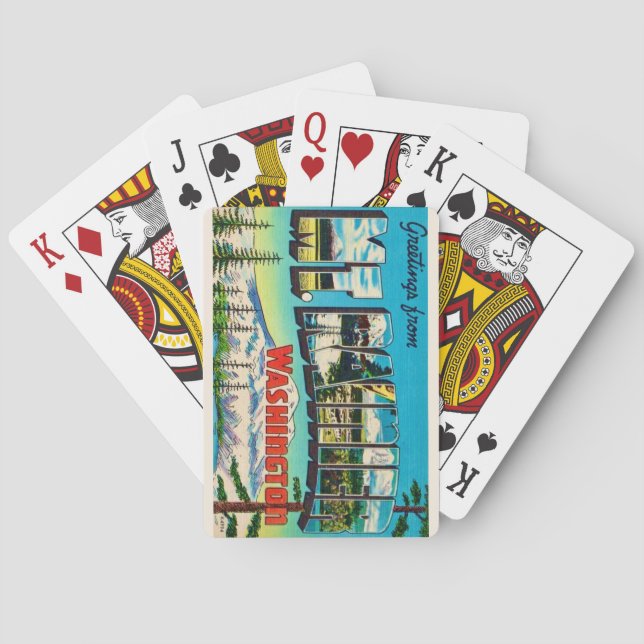 Jeu De Cartes Mt Rainier Washington Retro Jouer des cartes (dos)
