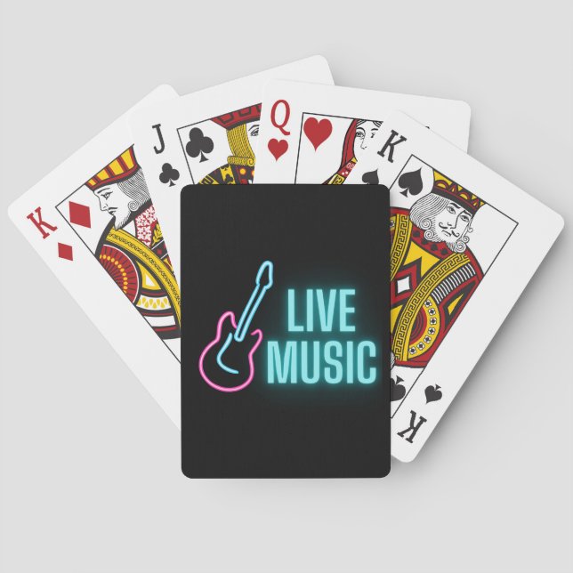 Jeu De Cartes Musique en direct Neon Guitare (dos)