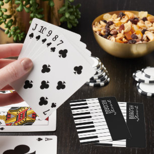 Jeu De Cartes Musique Piano Keys Élégant noir & blanc