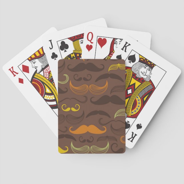 Jeu De Cartes Mustache motif, style rétro 5 (dos)