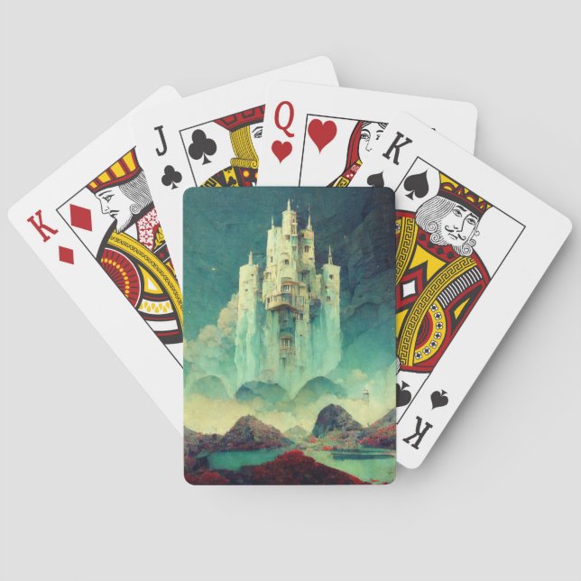 Jeu De Cartes Mystérieux Château Imaginaire Art (dos)
