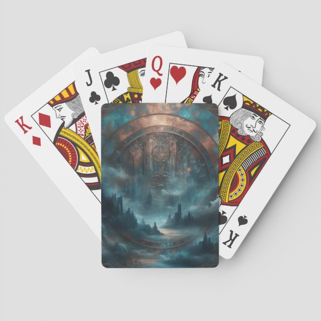 Jeu De Cartes Mystic Gothic Steampunk - Blue Copper Patina (dos)