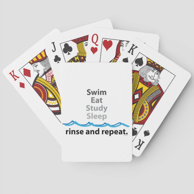Jeu De Cartes Nage Manger Étude Dormir Jouer Cartes (dos)