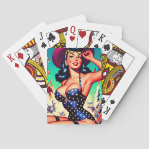 Jeu De Cartes Nage vintage Pin-up