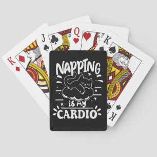 Jeu De Cartes Napping Est Mon Cardio Simple Drôle Design Chat
