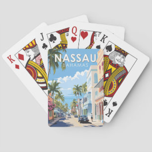 Jeu De Cartes Nassau Bahamas Travel Art Vintage