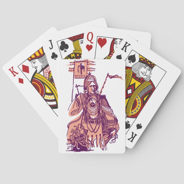 Jeu De Cartes Natif américain rouge (dos)