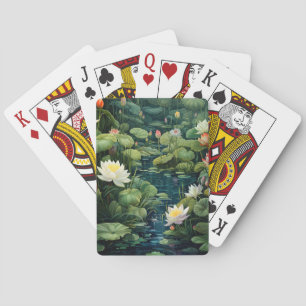 Jeu De Cartes Nature Lotus Water Lily Pond Paysage