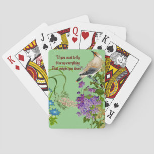 Jeu De Cartes Nature Verdure Aquarelle Oiseau Citation Lilac Blo